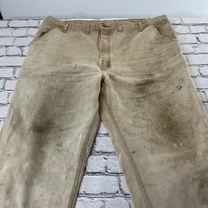 Carhartt B11 BRN Duck Canvas Carpenter Work Pants Mens 44 X 32 TRASHED DISTRES